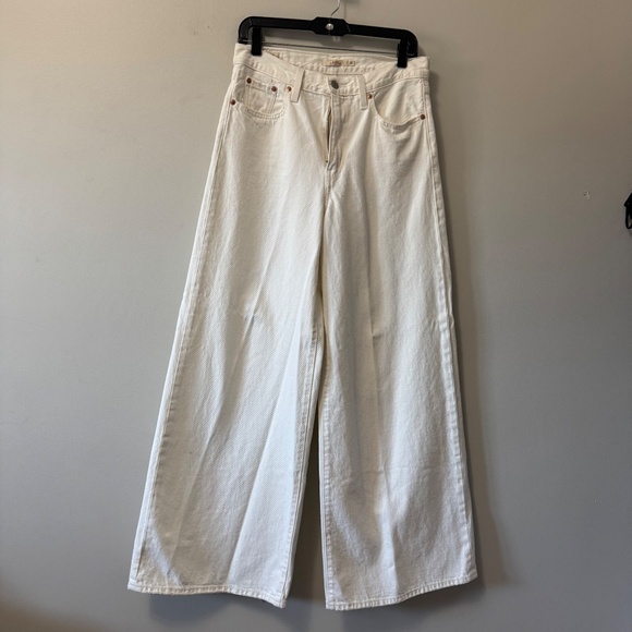 Levi's  Premium XL Flood Women's Cream Wide Leg Jeans SZ 26 - Picture 2 of 11